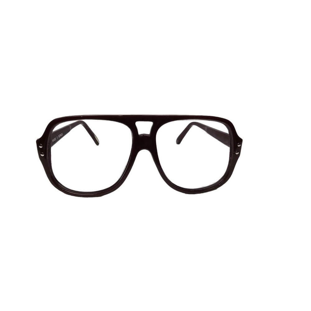 VTG Wilson Mark V Series Eyeglass Burgundy Frames Clear Lenses Aviator RARE!!